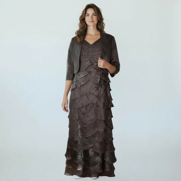 chinese dress ladies Adrianna Papell AP1E202740 Long Formal Evening Gown